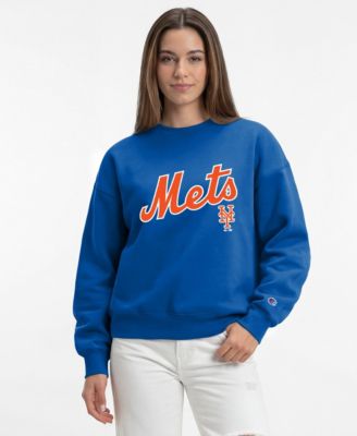 Women's New York Mets Screen Print Relaxed-Fit Sweatshirt