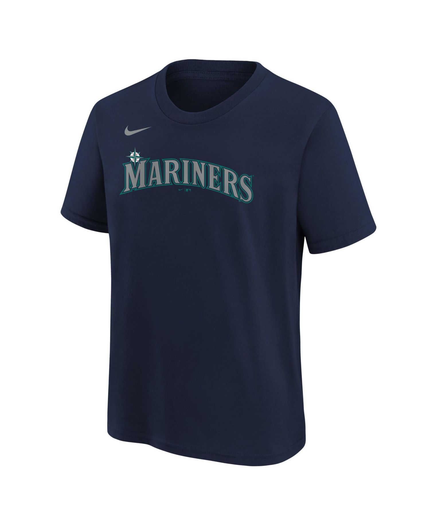 Big Boys and Girls Athletic Navy Seattle Mariners Wordmark T-Shirt