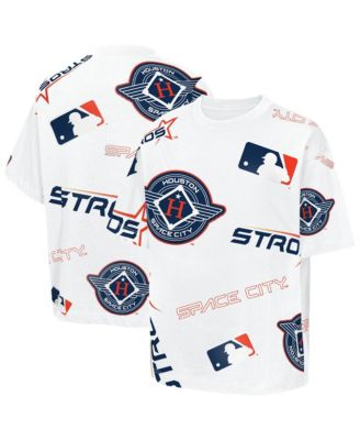 Big Boys and Girls White Houston Astros Circus Catch T-Shirt
