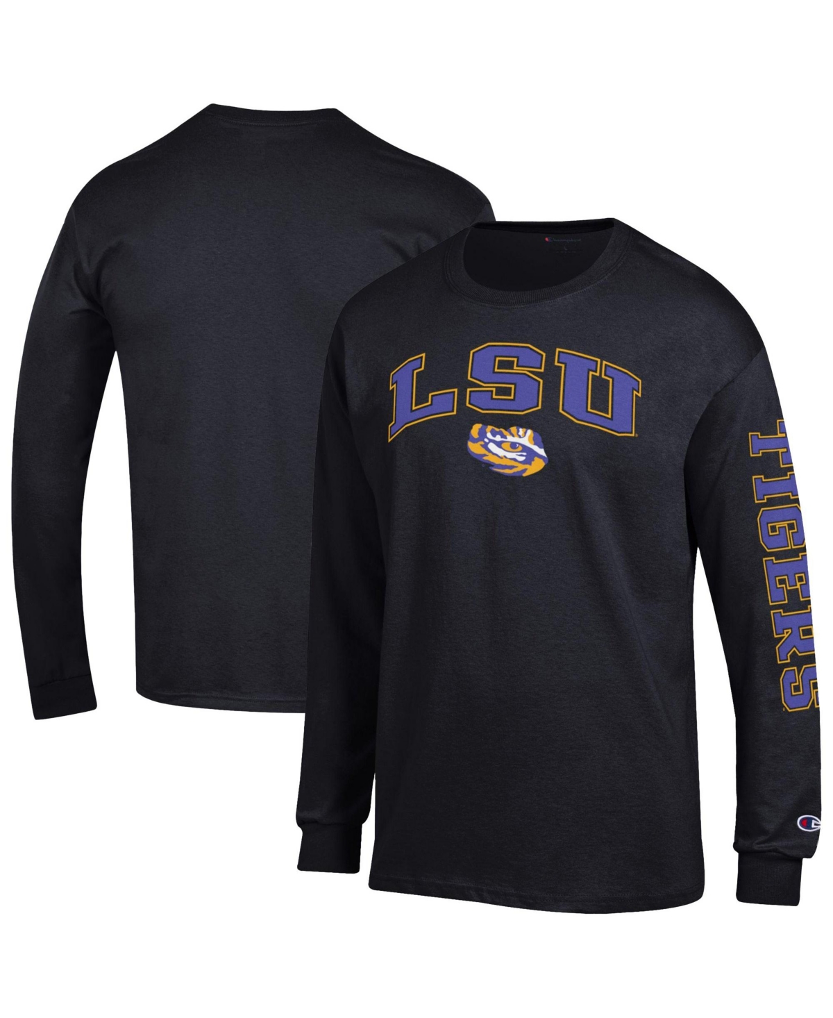 Champion Men's Purple Lsu Tigers Arch Over Logo 2-Hit Long Sleeve T-Shirt