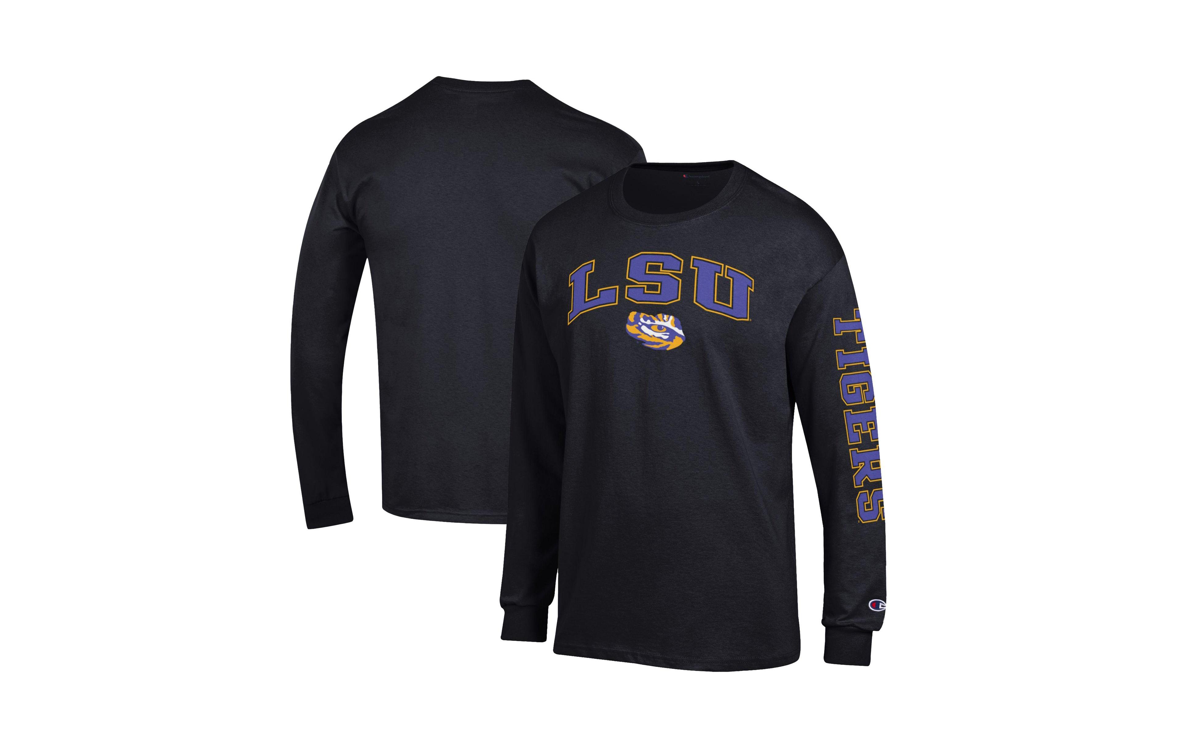 Champion Men's Purple Lsu Tigers Arch Over Logo 2-Hit Long Sleeve T-Shirt