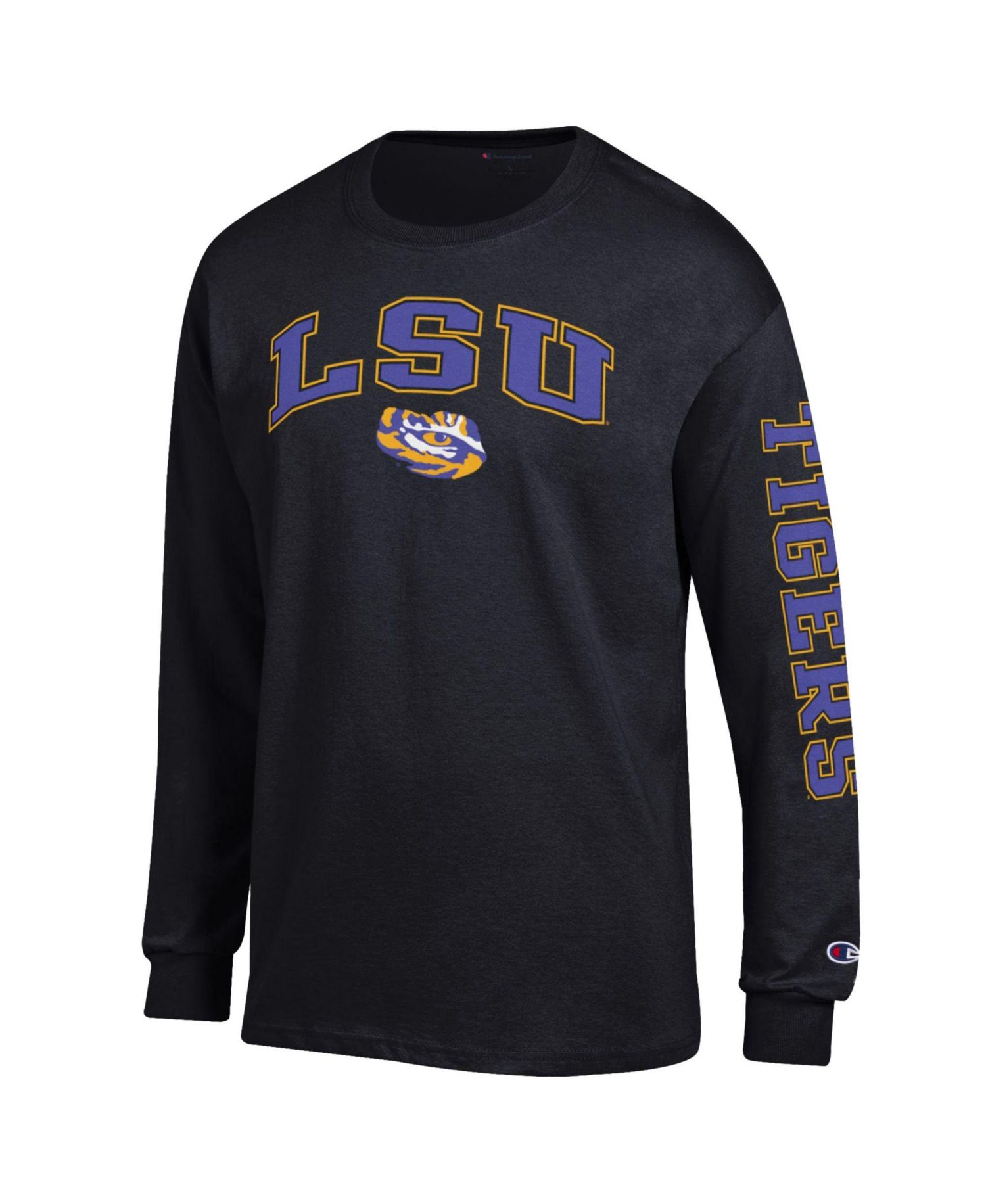 Men's Purple LSU Tigers Arch Over Logo 2-Hit Long Sleeve T-Shirt