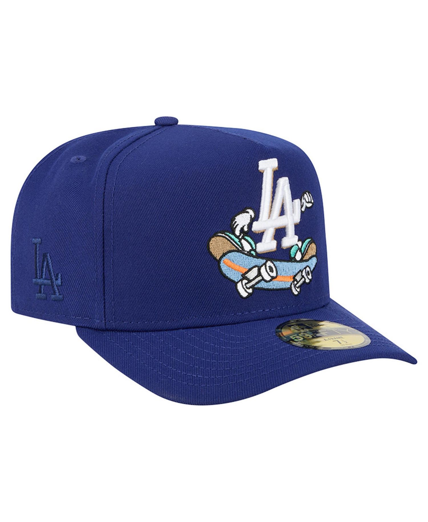 Men's Dark Blue Los Angeles Dodgers Cartoon A-Frame 59FIFTY Fitted Hat