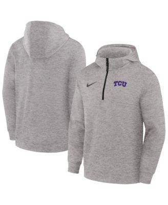 Men's Gray TCU Horned Frogs Coaches Dri-FIT Half-Zip Hoodie