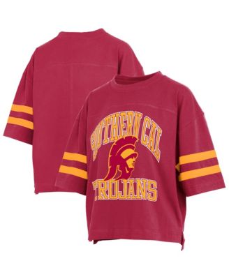 Women's USC Trojans Wayne Tyler Cropped Oversized Crewneck T-Shirt