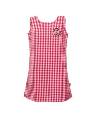 Girls Toddler Scarlet Ohio State Buckeyes Woven Gingham Dress