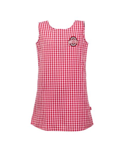 Платье Garb Scarlet Ohio State Buckeyes Woven Gingham для девочек-малышей