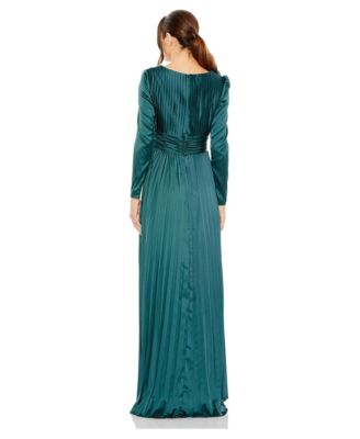 macy's a line formal dresses Women's & Black Tie BLACK STRAPLESS ORCHID PATTERNED Plunging Color:Grey Blue The Macy dress is