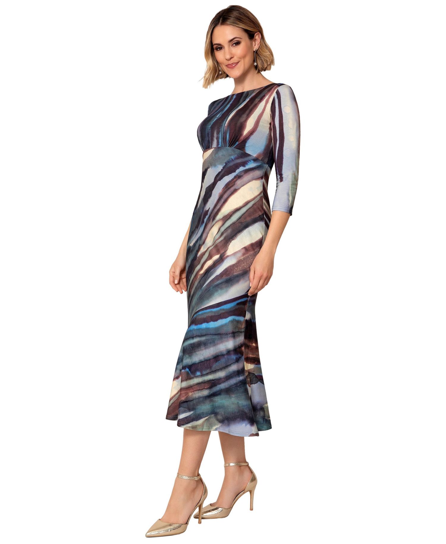 Women's Maxine Asymmetric Midi Boat Neck Dress