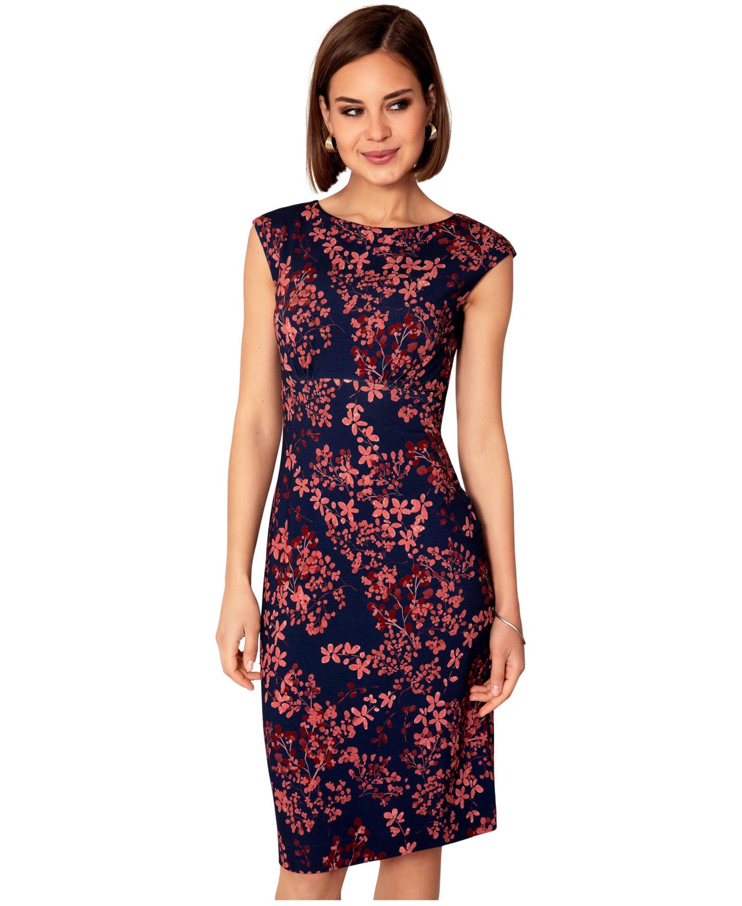 Women's Pippa Floral Midi Boat Neck Dress