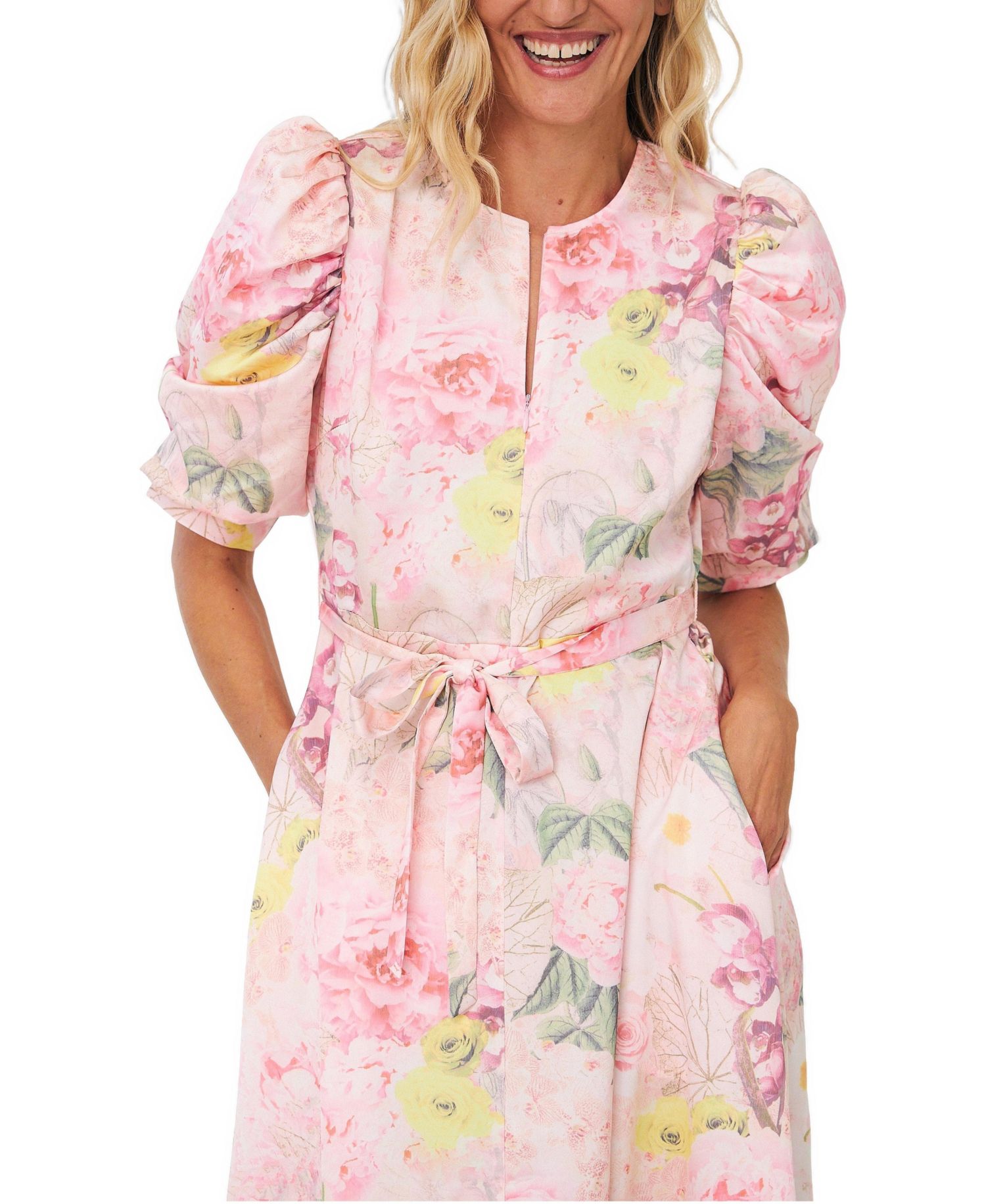 Women's Kayla Floral-Print Short-Sleeve Wedding Guest Maxi Dress