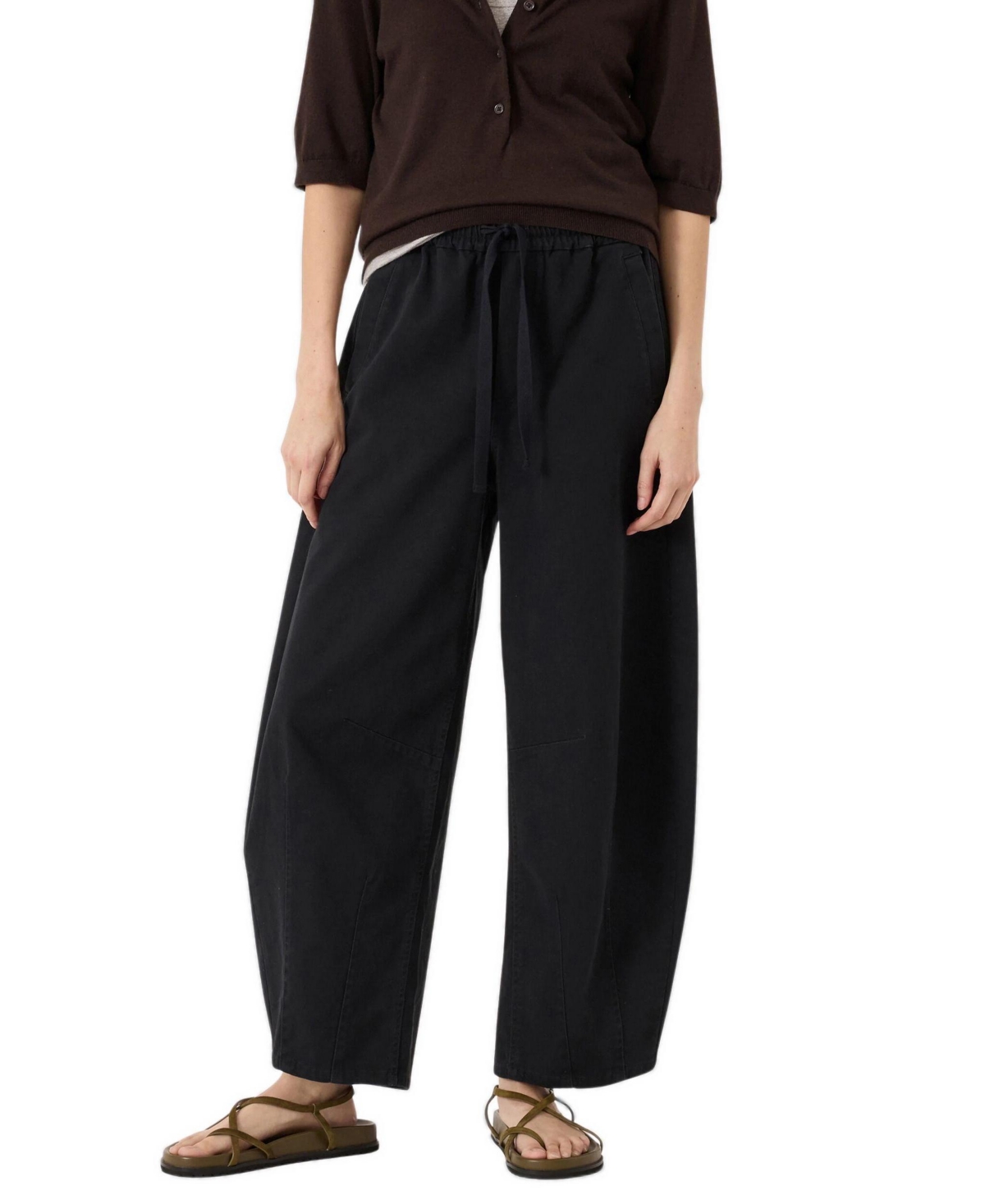 Hush Women's Rina Pull On Barrel Leg Trousers - Black