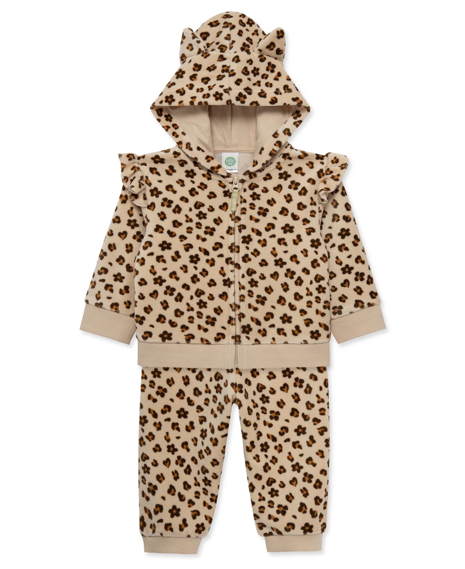 Baby Girls' Leopard Print Hoodie and Joggers, 2-Piece Set