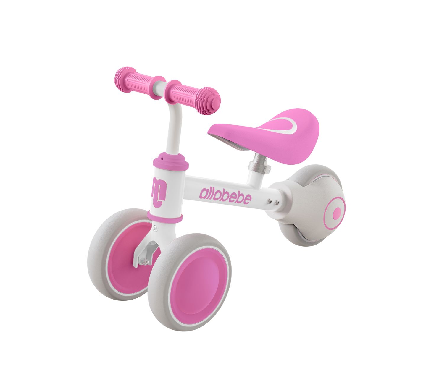 Детская игрушка Allobebe Baby Balance Bike, Carbon-Steel, 3-Wheel Adjustable-Seat Ride-On, Ages 1-3, цвет: Розовый красный — фото 1