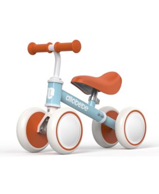Baby Balance Bike, 4-Wheel with Adjustable Seat and Silent Wheels, Ages 1-3