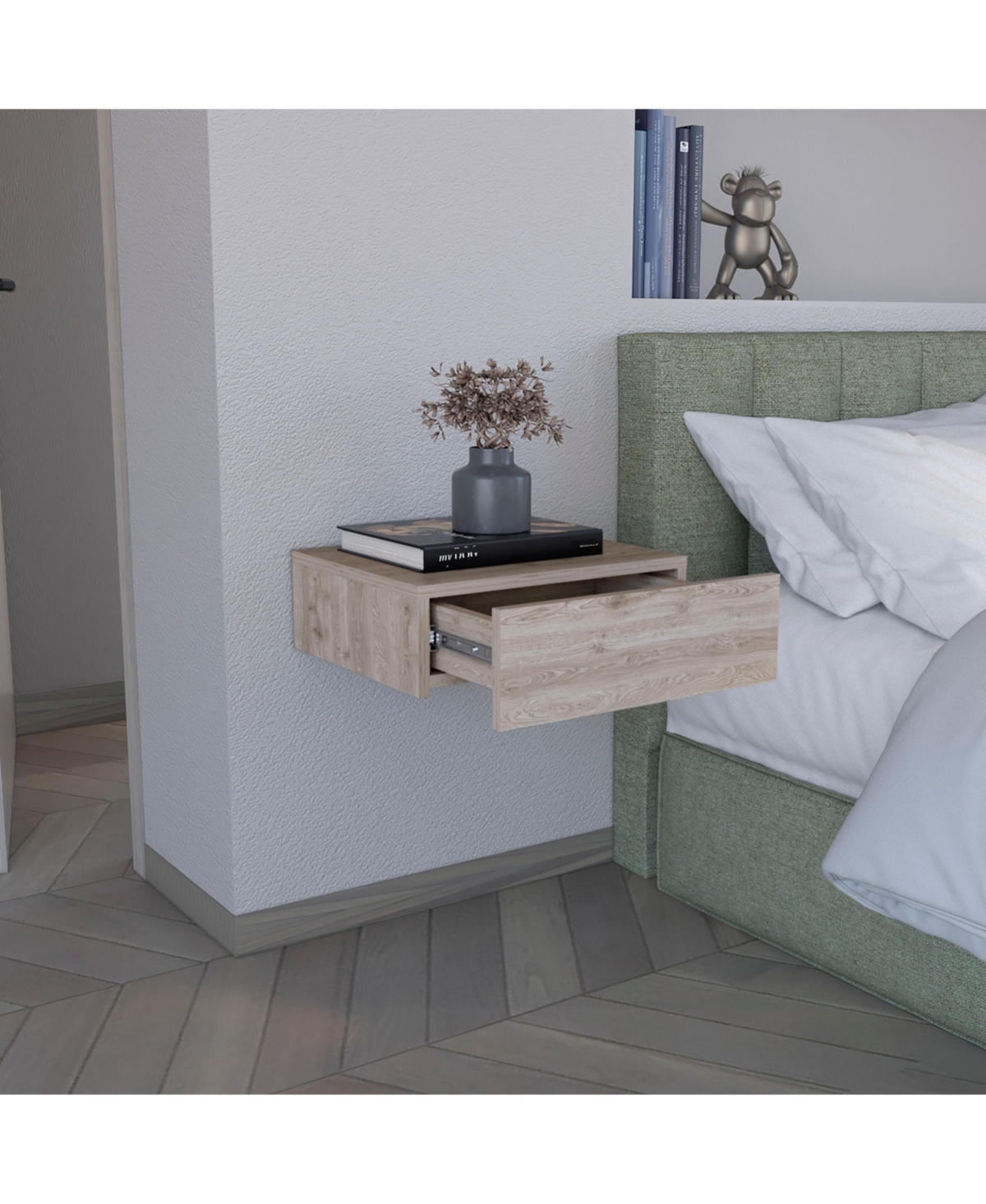 Flynama Wall-Mounted Floating Nightstand with Drawer