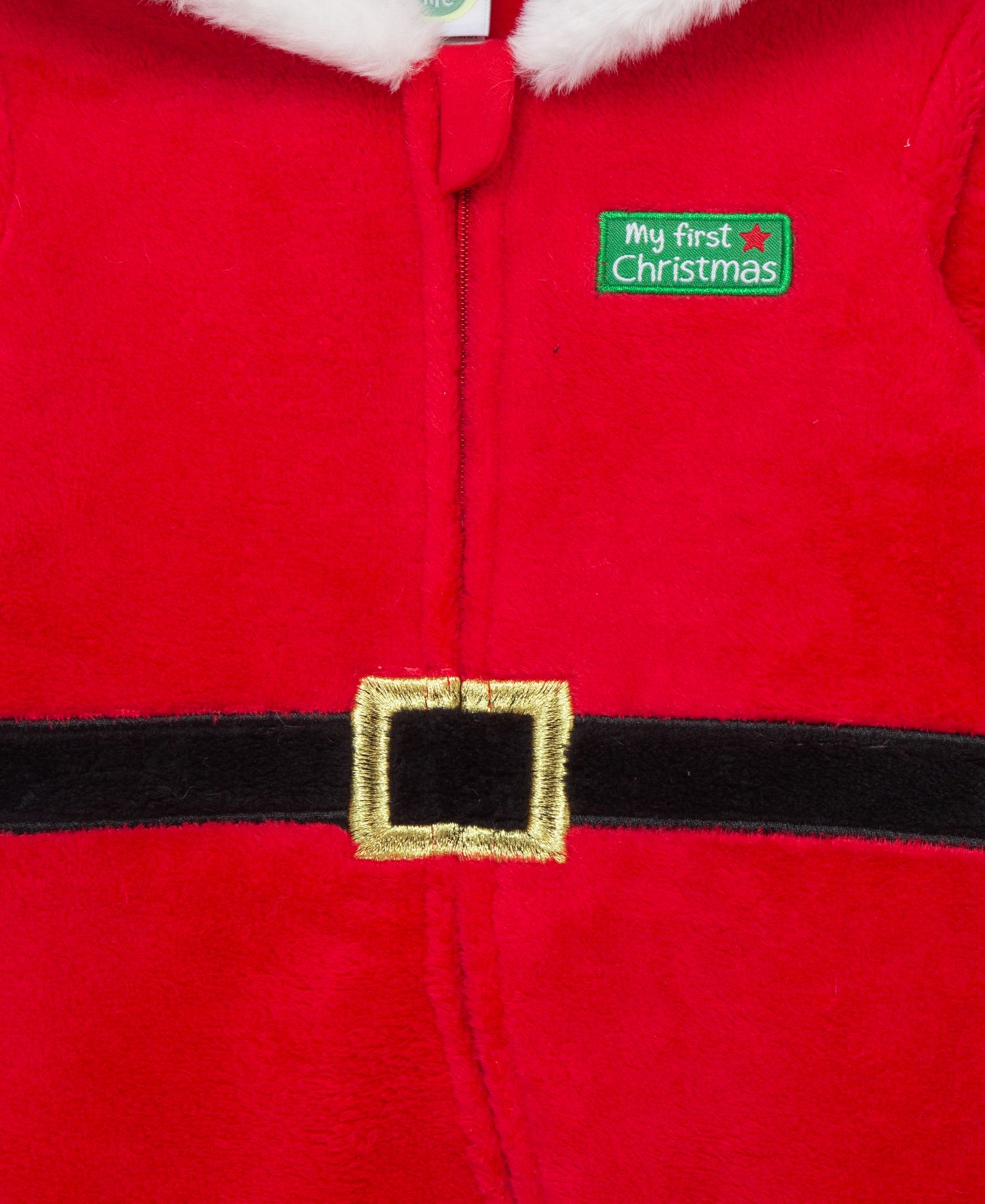 Baby Boy' Santa Minky Velour Footed Coveralls