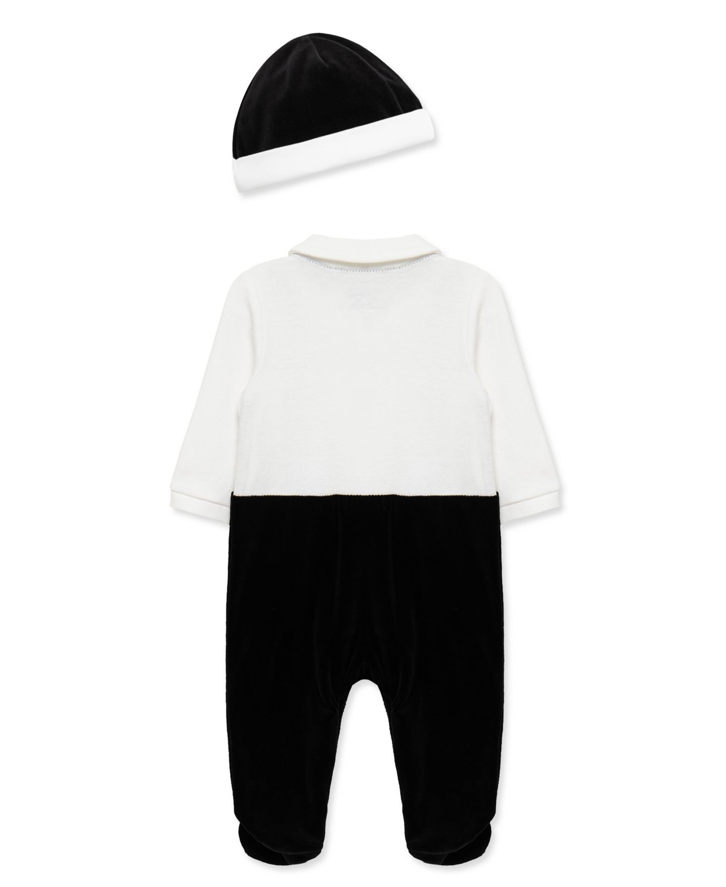 Комплекты Little Me Dressy Long-Sleeve Footed Coveralls and Hat, 2-Piece Set для мальчиков-малышей, цвет: Чёрный — фото 2