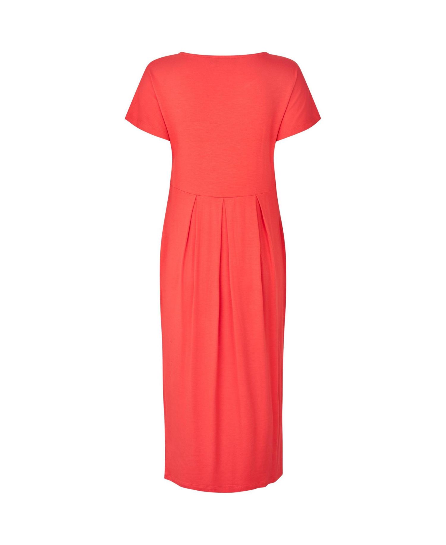 Women's A-Line Gathered-Waist Short-Sleeve Midi Dress