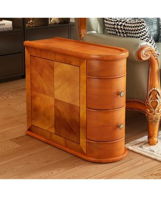 Wood End Table with 2 Drawers