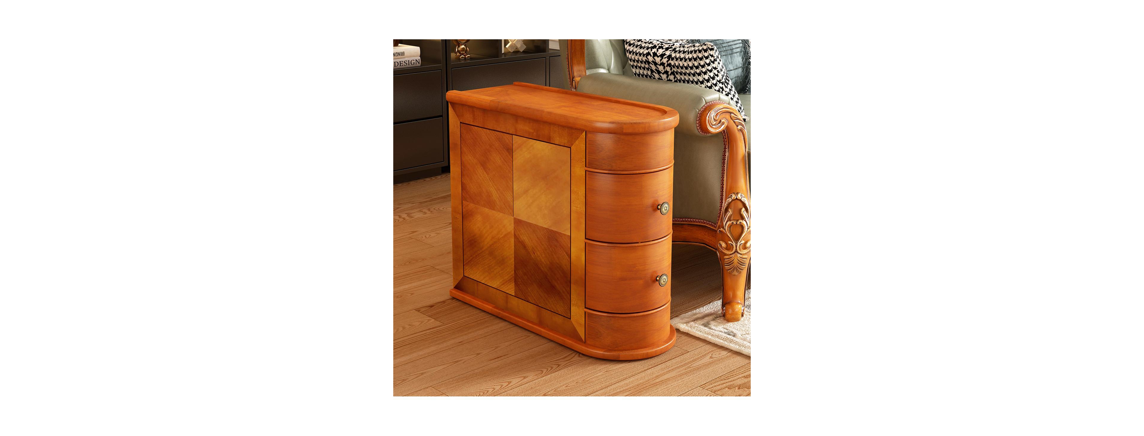 Streamdale Furniture Wood End Table with 2 Drawers