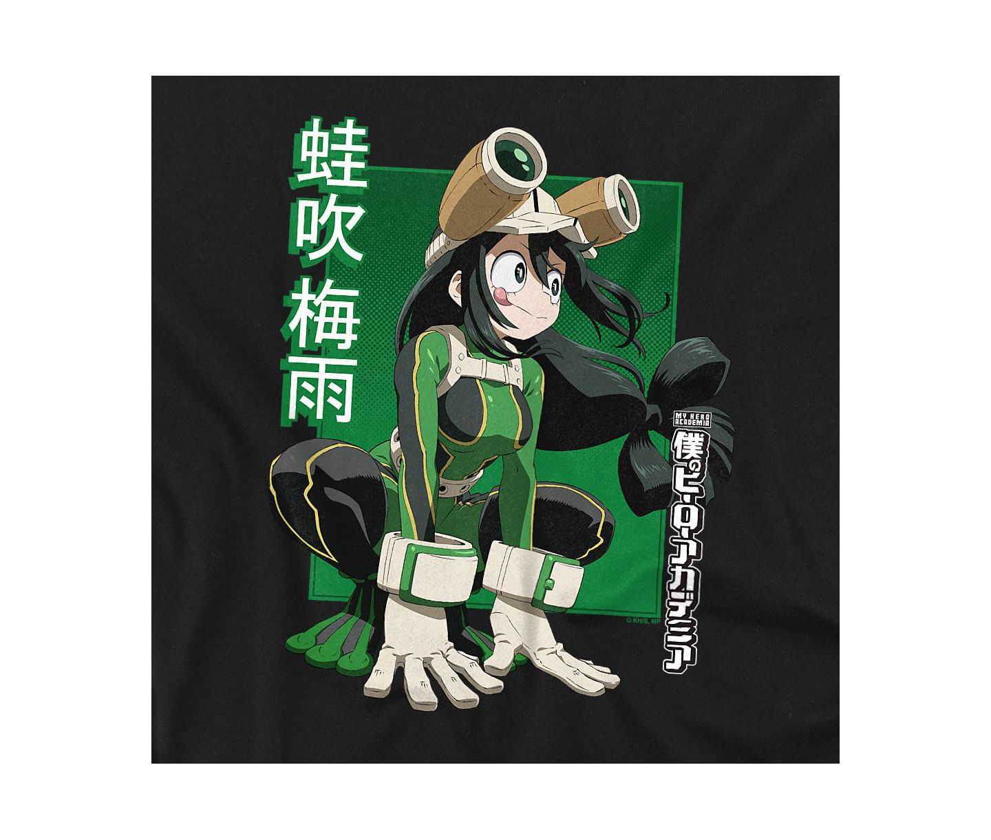 Мужская толстовка My Hero Academia Tsuyu Asui Heroic Pose Graphic Long-Sleeve Crewneck, цвет: Чёрный — фото 2