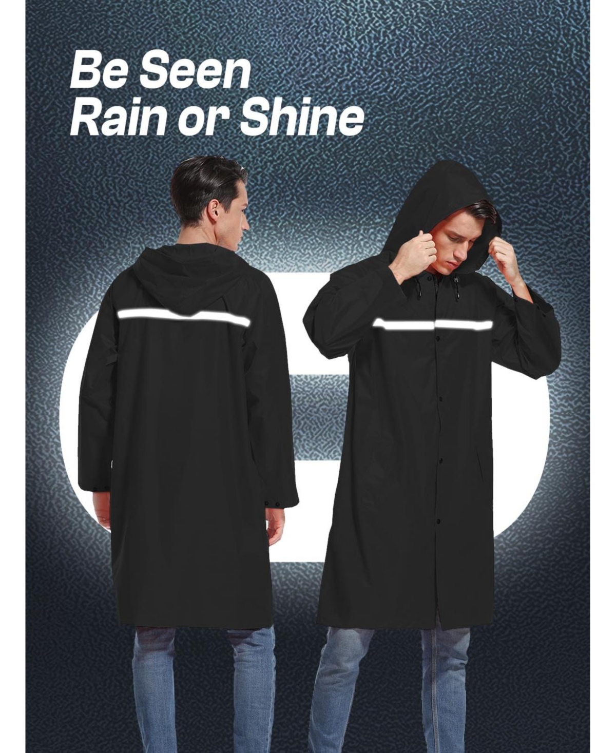 Piscifun Men's Waterproof Hooded Rain Jacket