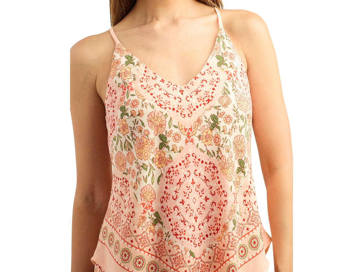 Женский топ BCX Juniors' Printed Scarf Camisole, цвет: Персиковый — фото 4