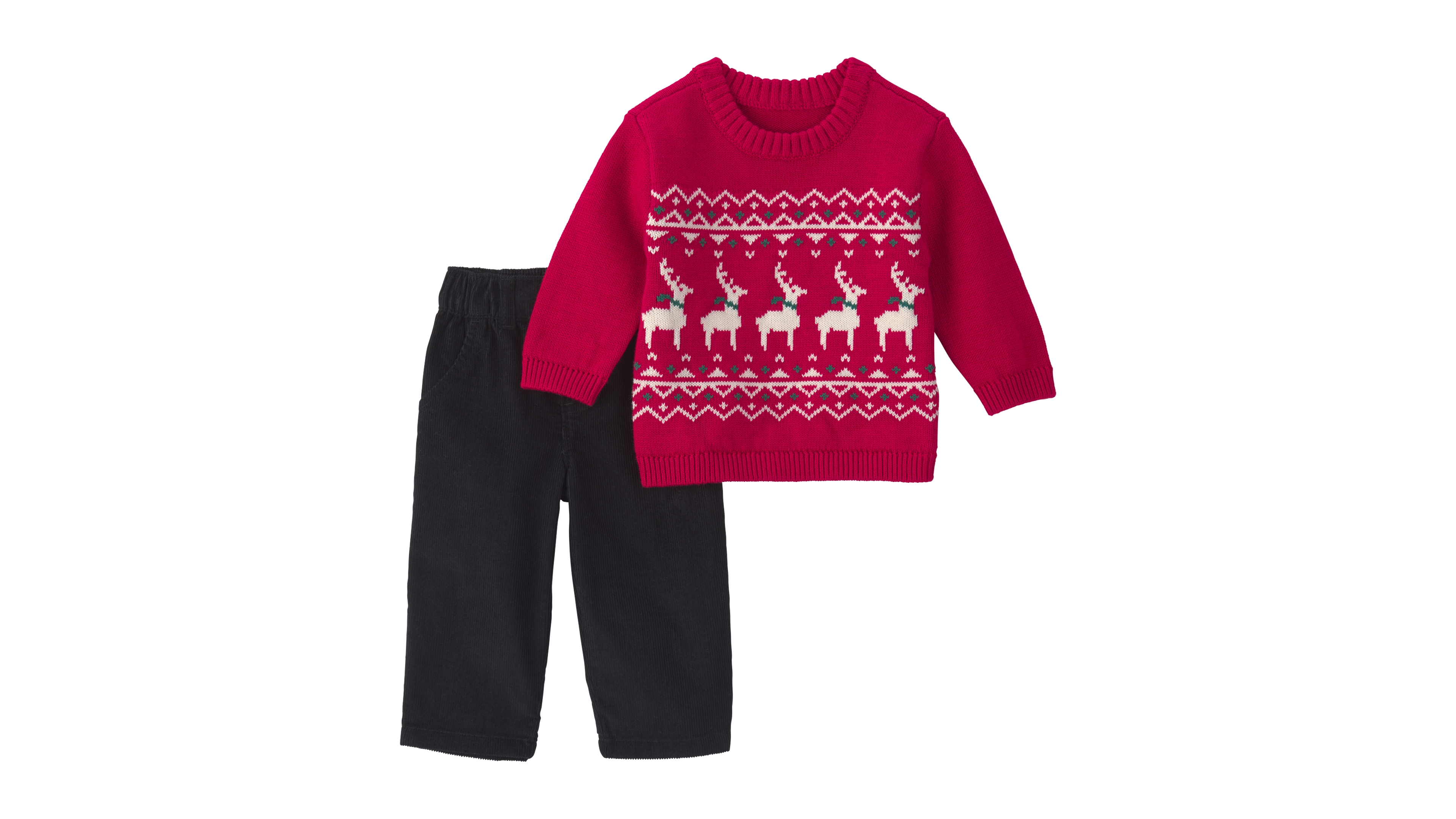 Carter's Baby Boys' Reindeer Fair Isle Sweater and Pants, 2-Piece Set