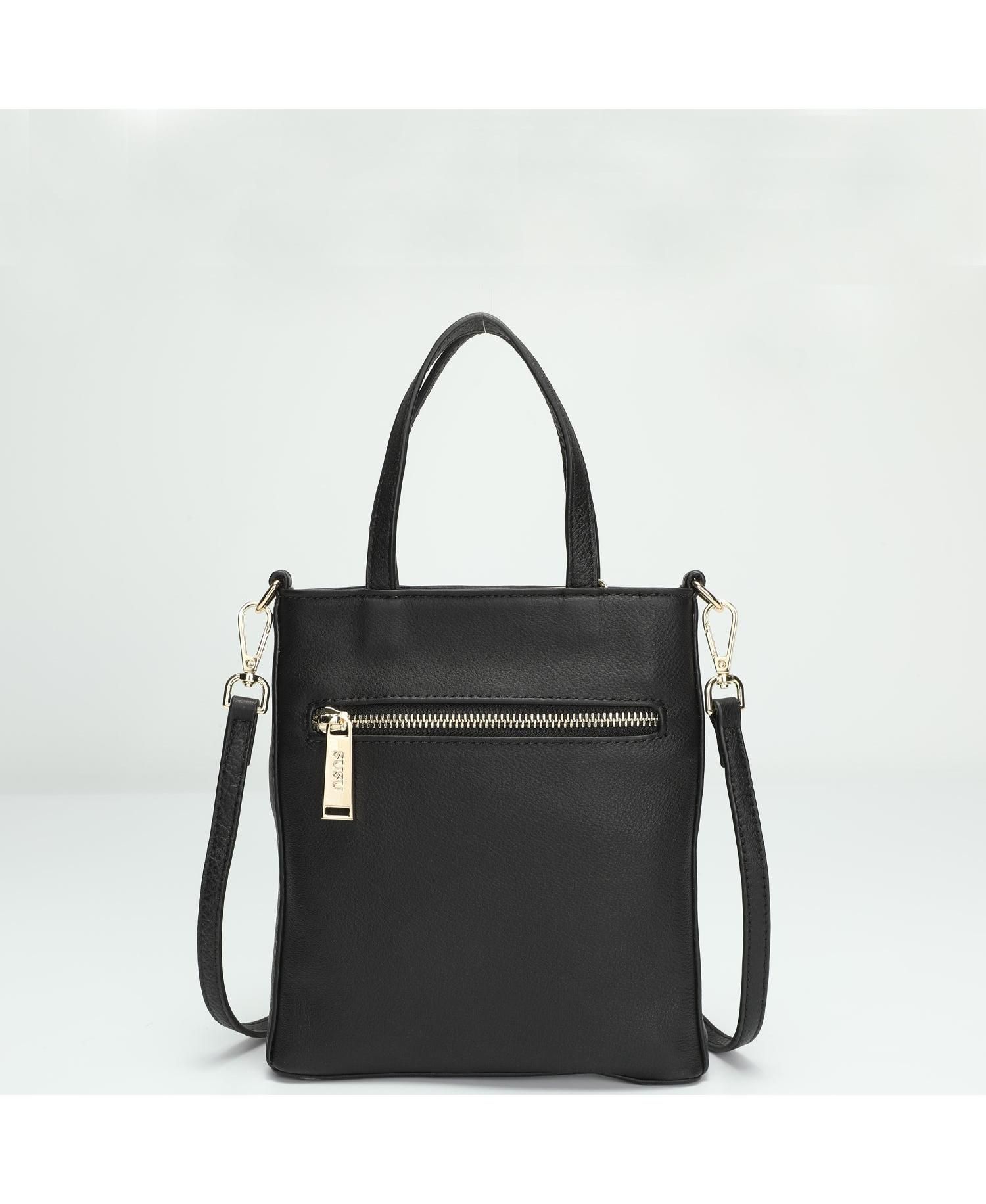 Genuine Leather Small Crossbody Messenger Bag for Women, Mini Top Handle Purse with Adjustable Shoulder Strap and Front Pocket
