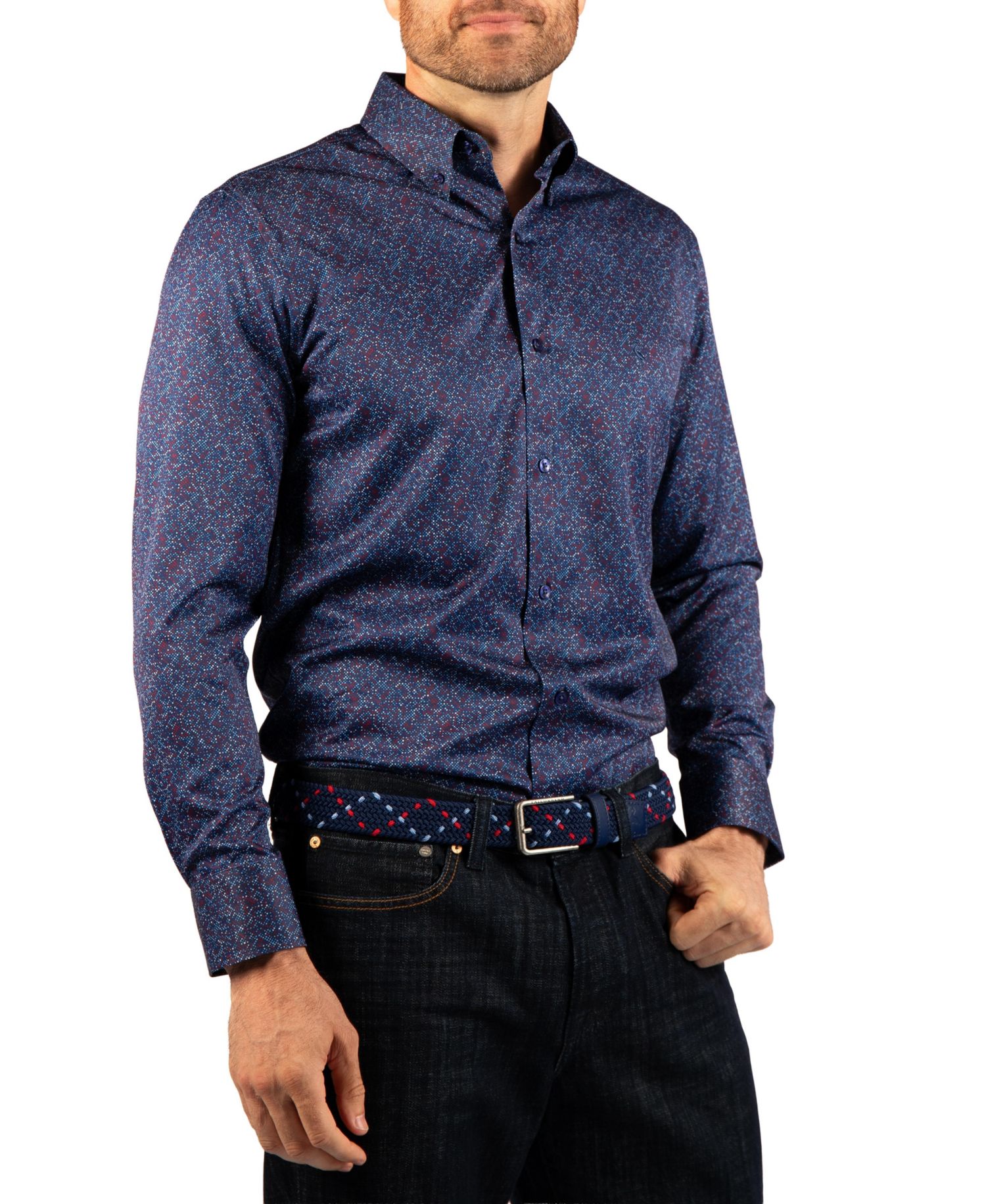 Men's Multi Dot Printed Performance Shirt