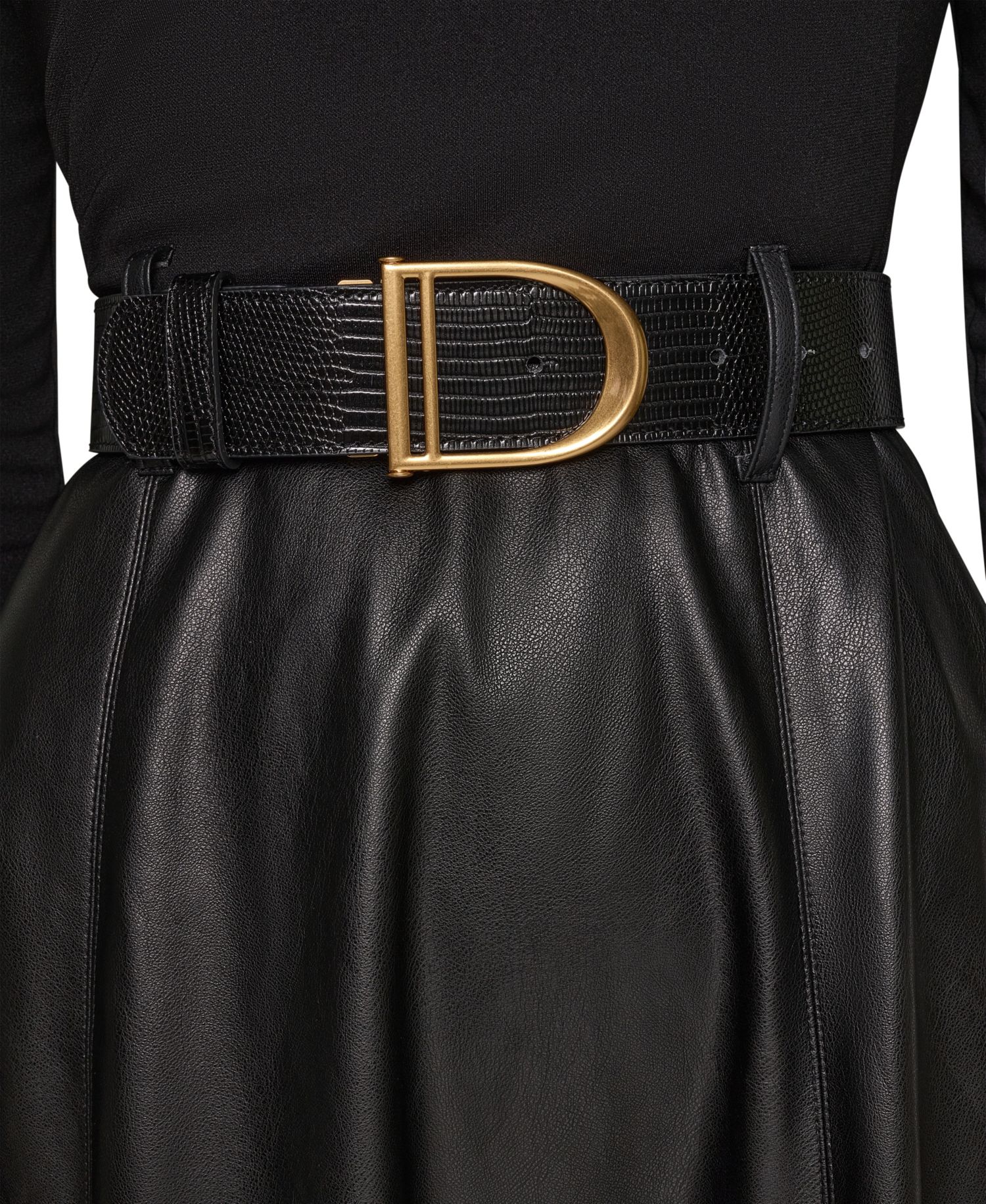 Women's Boat Neck Mixed Media Belted Fit & Flare Dress
