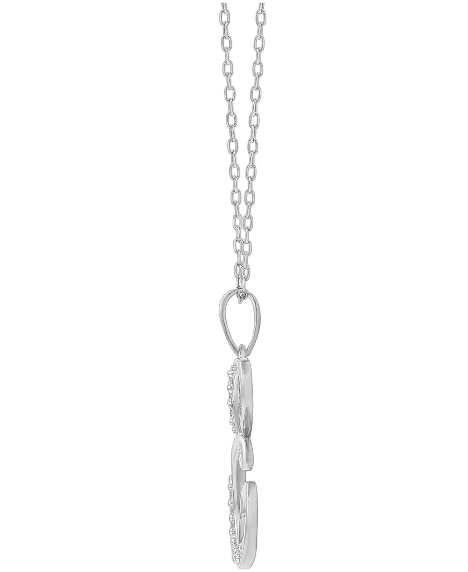 Diamond E Initial 18" Pendant Necklace (1/10 ct. t.w.) in Sterling Silver