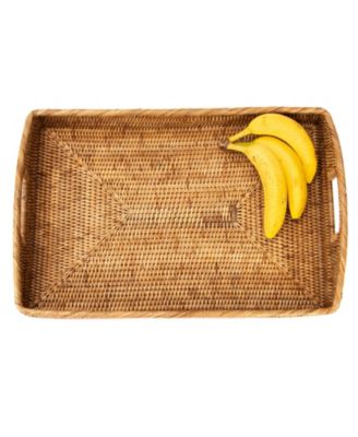 Artifacts Rattan Rectangular Tray With High Handles