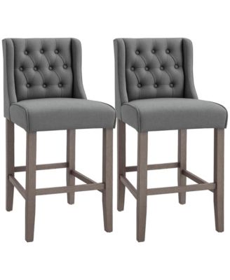Modern Set of 2 Height Bar Stool for Kitchen Counter and Home Dining Area