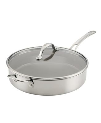 EverLast Clad Stainless Steel Ceramic Nonstick 5-Quart Covered Saute Pan with Helper Handle