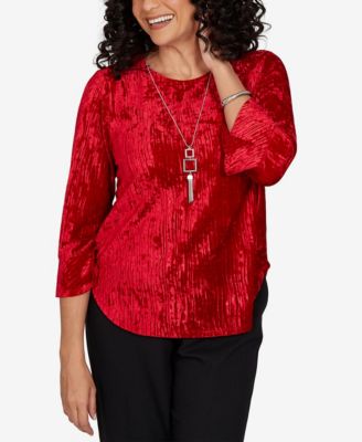 Women's 3/4-Sleeve Textured Knit Blouse