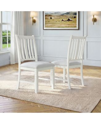  Set of 2 Upholstered Farmhouse Dining Chairs