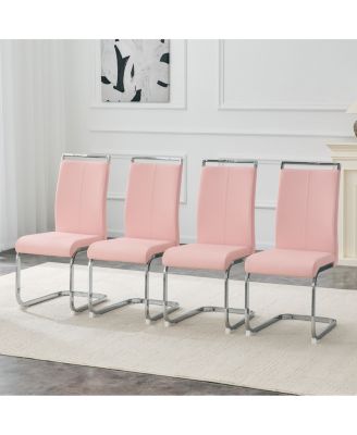 Set of 4 PU Dining Chairs with Legs