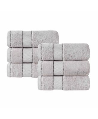 Niles Egypt Produced Giza Dobby Ultra-Plush Thick Soft Absorbent 6-Piece Hand Towel Set