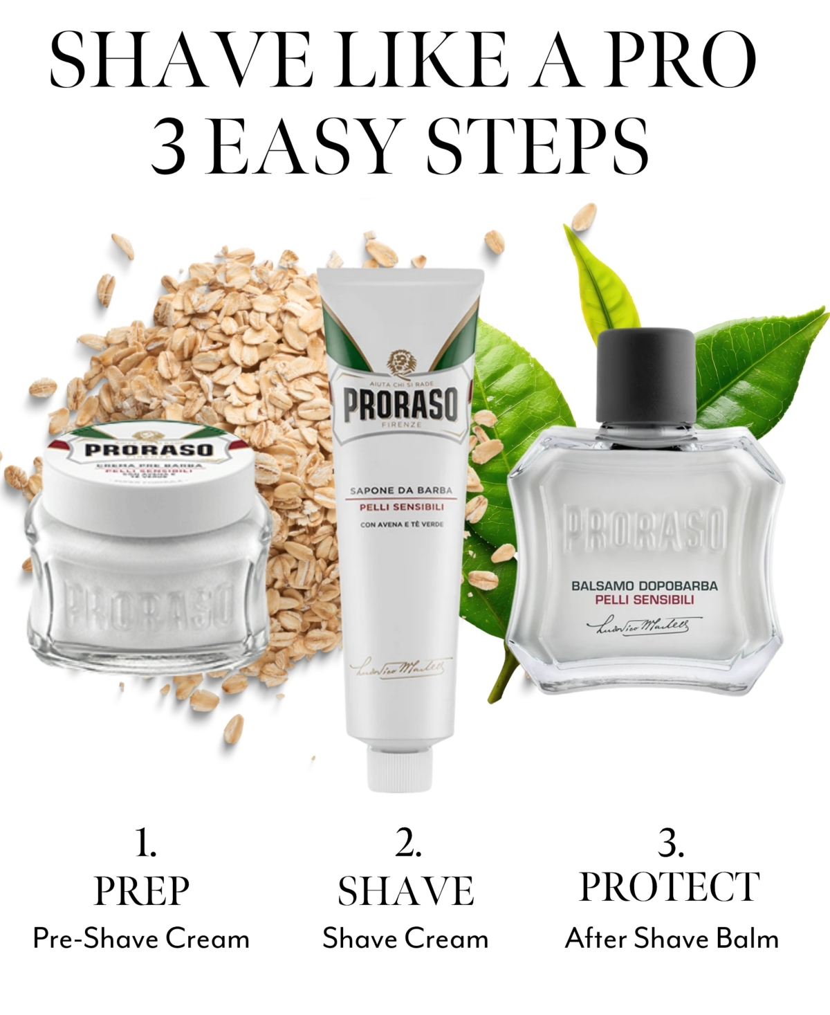 Proraso 4-Piece Sensitive Shave Bundle Set