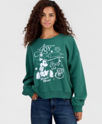 Juniors' Mickey Baking Graphic Long-Sleeve Sweatshirt