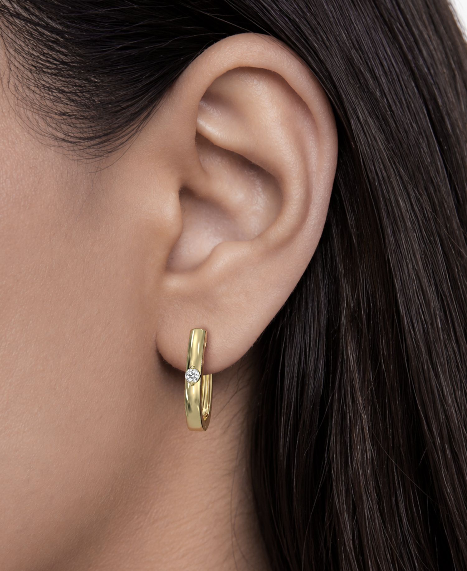 Lab-Grown Diamond Hoop Earrings (1/10 ct. t.w.) in 14k Yellow Gold-Plated Sterling Silver