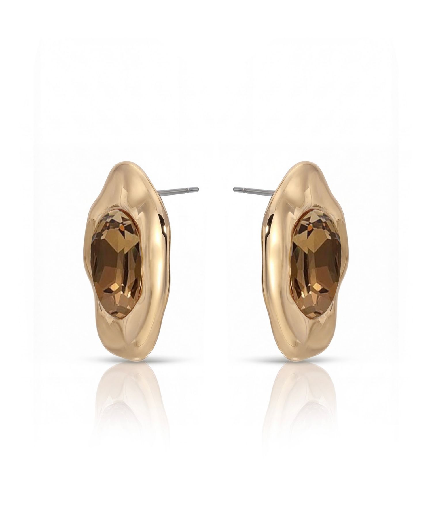 Molten Glow Crystal Stud Earrings