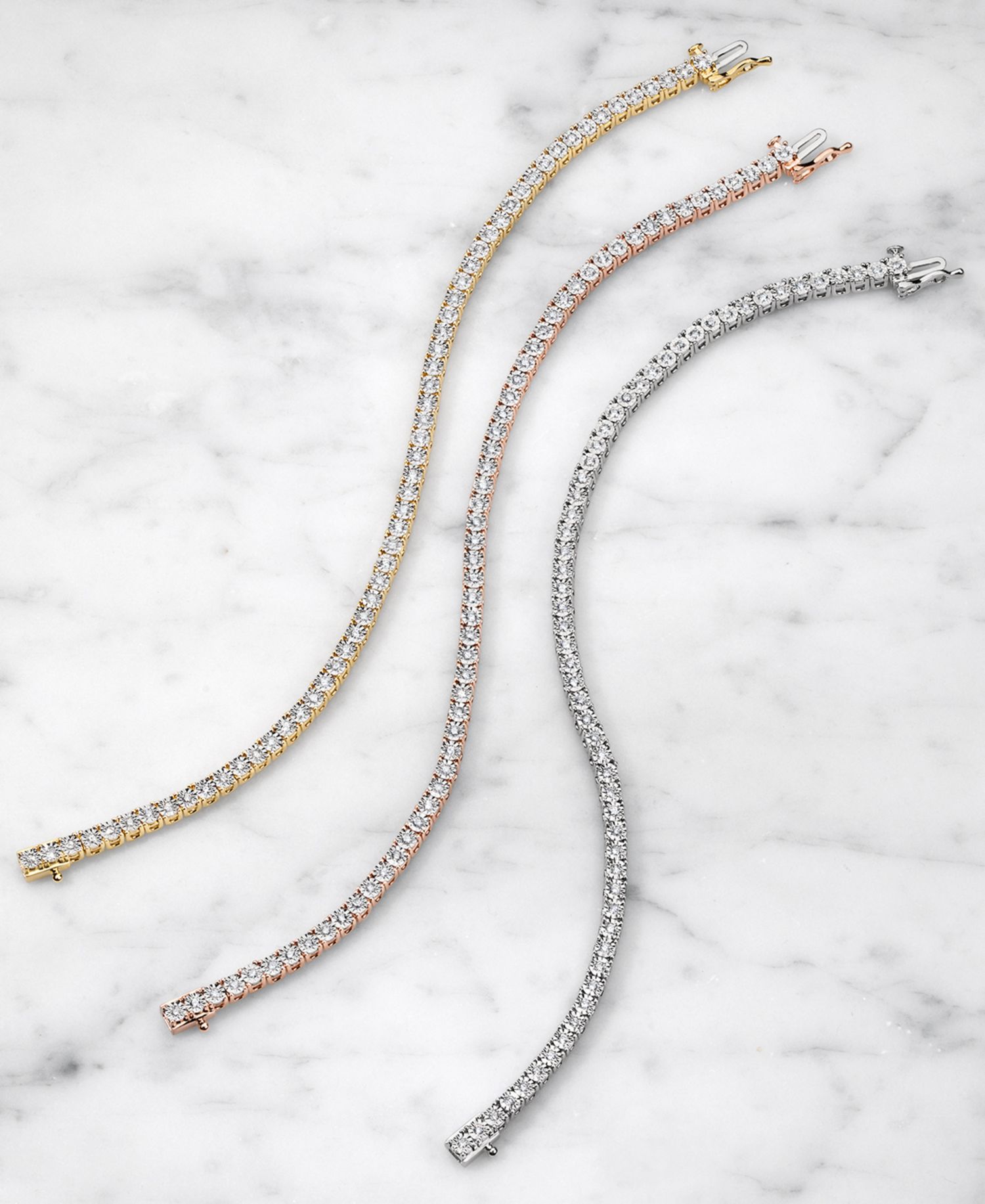 Diamond Tennis Bracelet (1/2 ct. t.w. - 1 ct. t.w.) in Sterling Silver, 14k Gold-Plated Sterling Silver or 14k Rose Gold-Plated Sterling Silver