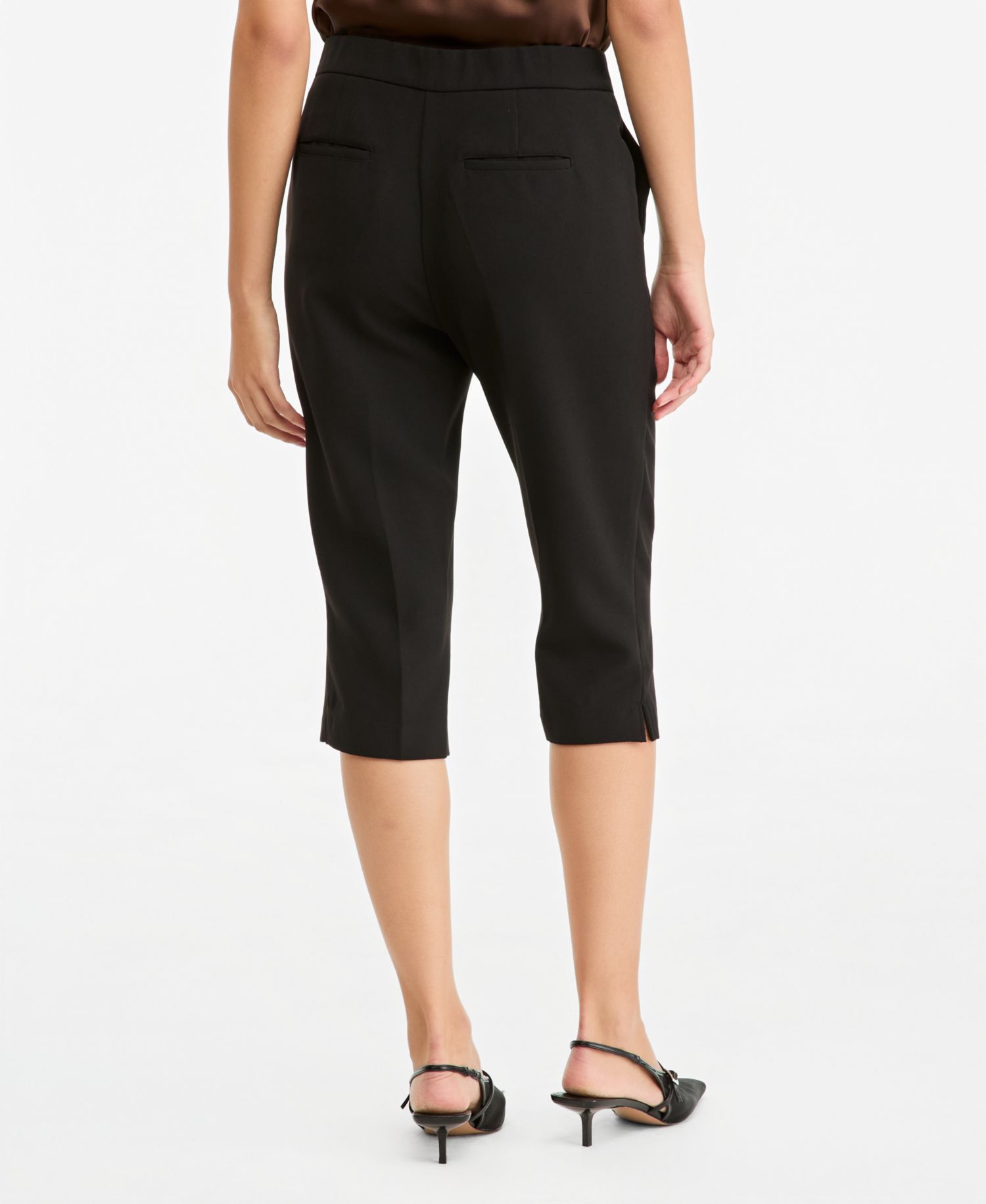 Women's Mid-Rise Side-Slit Capris