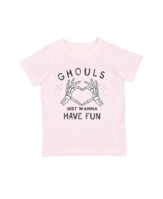 Little Girls Ghouls Just Wanna Have Fun Halloween Short Sleeve T-Shirt