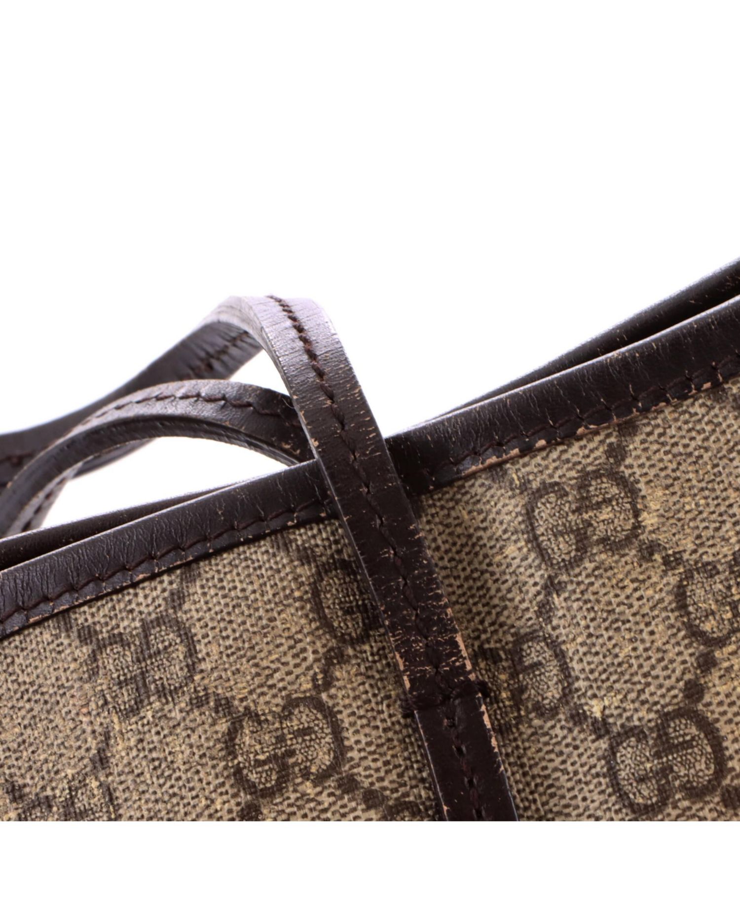 Small Convertible Zip Tote GG Coated Canvas with Leather