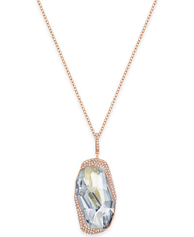 Swarovski Rose Gold-Tone Large Crystal Pendant Necklace