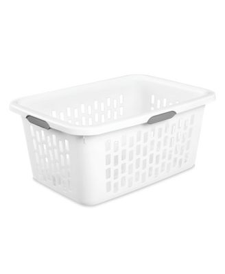Laundry Basket, 2 Bushel Plastic Hamper with Handles, White, 24 Pack